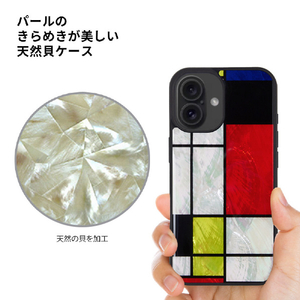 ikins iPhone 16 Pro Max用天然貝ケース Mondrian I27103I16PM-イメージ3