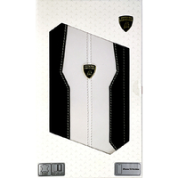 LAMBORGHINI iPhone 15 Pro Max用本革 手帳型ケース ホワイト LBTPUFCIP15PMHUD1WE