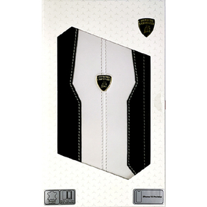 LAMBORGHINI iPhone 15 Pro Max用本革 手帳型ケース ホワイト LBTPUFCIP15PMHUD1WE-イメージ1
