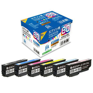 JIT エプソン IC6CL80対応ジットリサイクルインクカートリッジ 6色パック JIT-AE806P-イメージ1