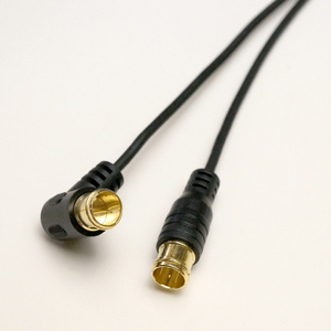 ホーリック 極細アンテナケーブル S-2．5C-FB同軸(1．5m) BS/CS/地デジ/4K8K放送対応 両側F型差込式コネクタ L字 ストレートタイプ ブラック HAT15104LPBK-イメージ2