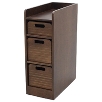 オスマック 天然木桐材の軽量トレイワゴンW20 3段 ブラウン TRW-204056BR