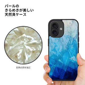 ikins iPhone 16用MagSafe対応天然貝ケース Blue Lake I27104I16-イメージ3