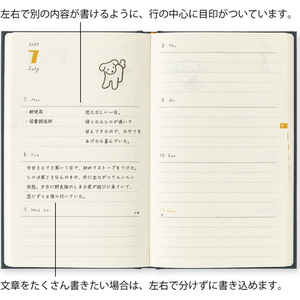 デザインフィル ブックスタイルダイアリー B6 変形判 イヌ柄紺 FCJ998T-22479006-イメージ4