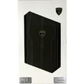 LAMBORGHINI iPhone 15 Pro Max用本革 手帳型ケース ブラック LBTPUFCIP15PMHUD1BK
