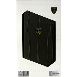 LAMBORGHINI iPhone 15 Pro Max用本革 手帳型ケース ブラック LBTPUFCIP15PMHUD1BK-イメージ1