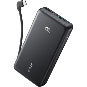 Anker Zolo Power Bank (20000mAh, 22．5W, Built-In USB-Cケーブル) ブラック A110EN11-イメージ1