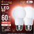 アイリスオーヤマ LED電球 E26 全方向 60形相当 電球色 2個セット e angle select LDA5LGW6EDB2P-イメージ1