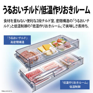 SHARP 【フレンチドア】457L 冷蔵庫 FiT63cmシリーズ冷蔵庫 ダスクダークメタル SJ-MF46R-H-イメージ11