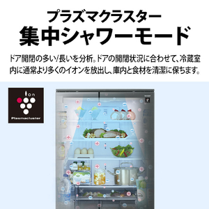SHARP 【フレンチドア】457L 冷蔵庫 FiT63cmシリーズ冷蔵庫 ダスクダークメタル SJ-MF46R-H-イメージ9