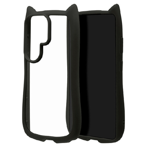 ラスタバナナ Galaxy S26 Ultra用 猫耳ケース TPU×PC ブラック 9349GS26UHPBK-イメージ1