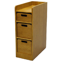 オスマック 天然木桐材の軽量トレイワゴンW20 3段 ライトブラウン TRW-204056LB