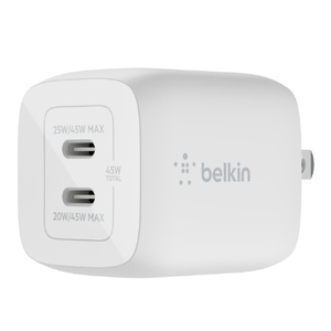 ベルキン BoostCharge PRO デュアルUSB-C GaNウォールチャージャーPPS 45W WCH011DQWH-イメージ5