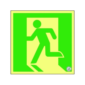 日本緑十字社 FC389HJ-8353846 高輝度蓄光避難誘導ステッカー標識