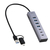エレコム USB Type-C(TM)変換アダプター付き USBハブ(7ポート/USB 5Gbps) シルバー U3HC-T070SV-イメージ1