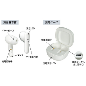 エルパ 充電式イヤリスチャージ 両耳密閉タイプ ホワイト AS-E002-イメージ10