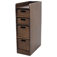 オスマック 天然木桐材の軽量トレイワゴンW20 4段 ブラウン TRW-204066BR