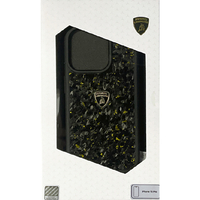 LAMBORGHINI iPhone 15 Pro用コンポジットカーボン 背面ケース ブラック×ゴールド LBTPUPCIP15PHUD14SGD