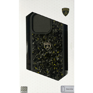 LAMBORGHINI iPhone 15 Pro用コンポジットカーボン 背面ケース ブラック×ゴールド LBTPUPCIP15PHUD14SGD-イメージ1