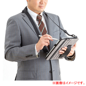 サンワサプライ iPad Air 2020用スタンド機能付きショルダーベルトケース PDA-IPAD1712BK-イメージ10
