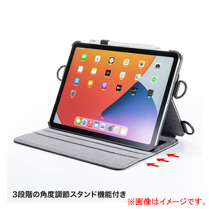 サンワサプライ iPad Air 2020用スタンド機能付きショルダーベルトケース PDA-IPAD1712BK-イメージ5