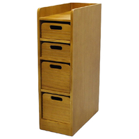 オスマック 天然木桐材の軽量トレイワゴンW20 4段 ライトブラウン TRW-204066LB