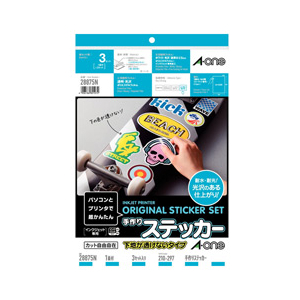 エーワン 手作りステッカー(下地が透けないタイプ/A4判/3セット入り) ホワイト 28875N エーワン 手作りステッカー(下地が透けないタイプ/A4判/3セット入り) ホワイト 28875N