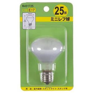 ヤザワ ミニレフ球 E17口金 25W R451725-イメージ1