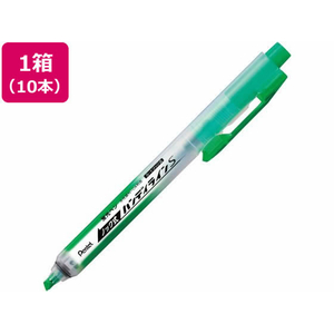 ぺんてる 蛍光ハンディラインS ノック式 ライトグリーン 10本 1箱(10本) F868829-SXNS15-K-イメージ1