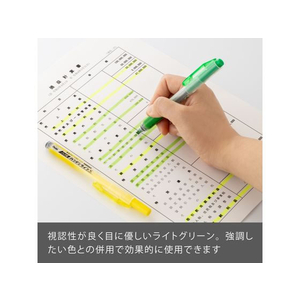 ぺんてる 蛍光ハンディラインS ノック式 ライトグリーン 10本 1箱(10本) F868829-SXNS15-K-イメージ3