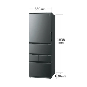 SHARP 【両開き】457L 冷蔵庫 FiT63cmシリーズ冷蔵庫 ダスクダークメタル SJ-MW46R-H-イメージ2