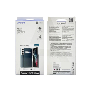 araree Galaxy S23 Ultra用手帳型ケース Mustang Diary アッシュブルー AR25107S23U-イメージ4