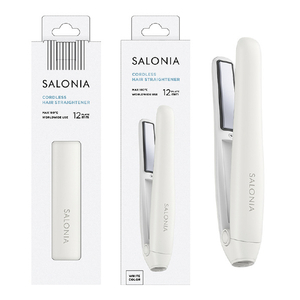 SALONIA コードレス ストレートヘアアイロン 12mm ホワイト KSAL25119-WH-イメージ1