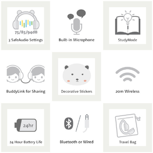 Onanoff キッズ用ヘッドホン BuddyPhones PlayEars+ with BEAM MIC BEAR BT-BP-PLAYP-EARS-BEAR-イメージ2