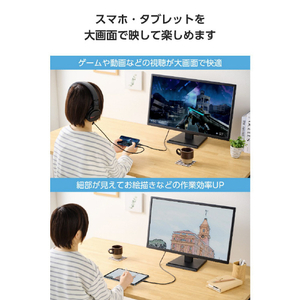 エレコム USB Type-C&trade; - HDMI&reg;変換ケーブル 1m ブラック MPA-CHDMI10BK3-イメージ4