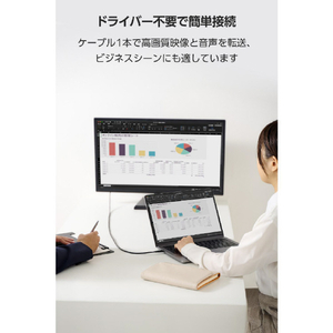 エレコム USB Type-C&trade; - HDMI&reg;変換ケーブル 1m ブラック MPA-CHDMI10BK3-イメージ5