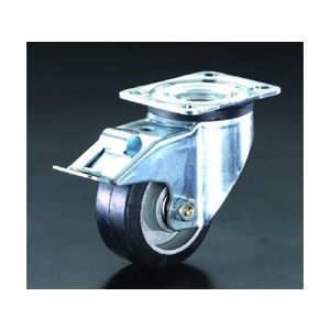 エスコ キャスター 自在金具 後輪ブレーキ付 125mm FCY9146-EA986JE-2-イメージ1