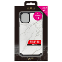 エアージェイ iPhone 11用耐衝撃スリム背面ケース ホワイトマーブル AC-P19M-GA WHM