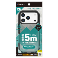 トリニティ iPhone 18 Pro用 / 17 Pro用 [GRAV Solid UNLIMITED] 超精密設計 耐衝撃5M ハイブリッドケース マットクリア×ブラック TR-IP26M3-GRUSL-AGBK