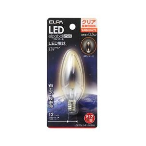 エルパ LED電球 E12口金 全光束15lm(0．5Wシャンデリアタイプ相当) クリア電球色 1個入り elpaball mini LDC1CL-G-E12-G316-イメージ1