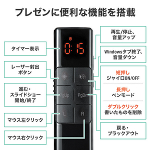 サンワサプライ タイマー付きプレゼンテーションマウス MA-WPR14BKN-イメージ12