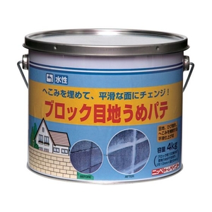 ニッペ/水性ブロック目地うめパテ 4kg ホワイト HPR009-4 FC639VX-8598576-イメージ1