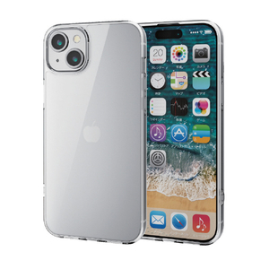 エレコム iPhone 15 Plus用ハイブリッドケース クリア PM-A23BHVCKCR-イメージ2