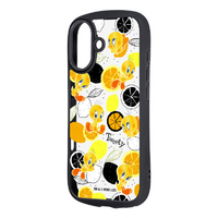 レイ・アウト iPhone 17用ルーニー・テューンズ / Puffull 衝撃吸収 バンパー ハイブリッドケース / トゥイーティー/総柄2 RC-WP52CMD2B/TWB3