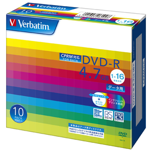 Verbatim データ用DVD-R 4.7GB 1-16倍速 CPRM対応 10枚入り DHR47JDP10V1 Verbatim データ用DVD-R 4.7GB 1-16倍速 CPRM対応 10枚入り DHR47JDP10V1