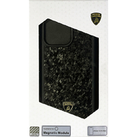 LAMBORGHINI iPhone 15 Pro Max用カーボンファイバー 背面ケース ブラック×ゴールド LBTPUPCMIP15PMHUD14GD