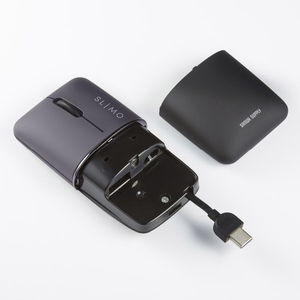 サンワサプライ 静音BluetoothブルーLEDマウス(充電式) SLIMO ブラック MA-BBS310BK-イメージ4