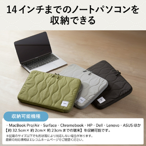 エレコム キルティングインナーケース(オニオンステッチ) グレー BM-IBQTO14GY-イメージ4