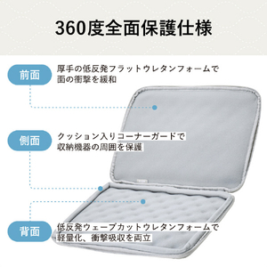エレコム キルティングインナーケース(オニオンステッチ) グレー BM-IBQTO14GY-イメージ5