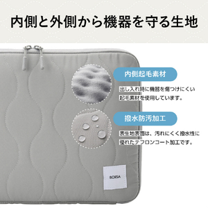 エレコム キルティングインナーケース(オニオンステッチ) グレー BM-IBQTO14GY-イメージ6